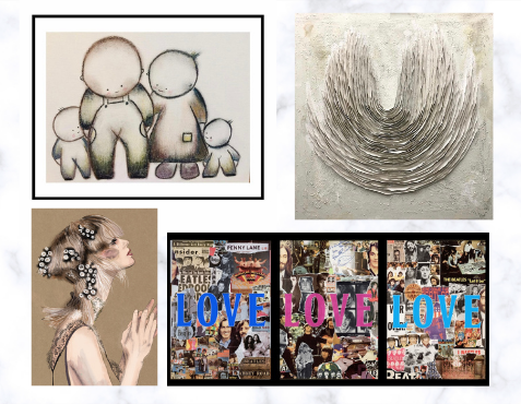 jason miller, Sally brooks, Rosie Briscoe and Mark Woolley art works