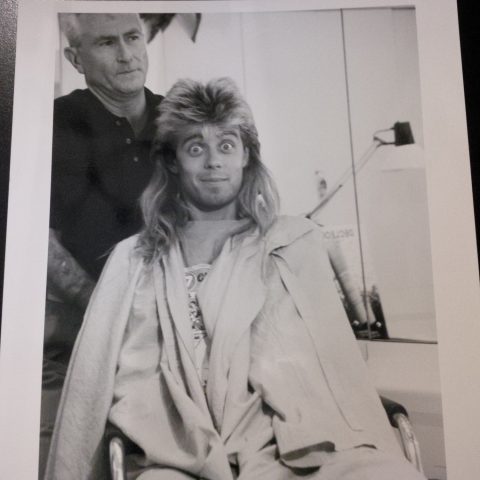 Alan Hemmings with Radio DJ Pat Sharp who did a promo video for us in 1991
